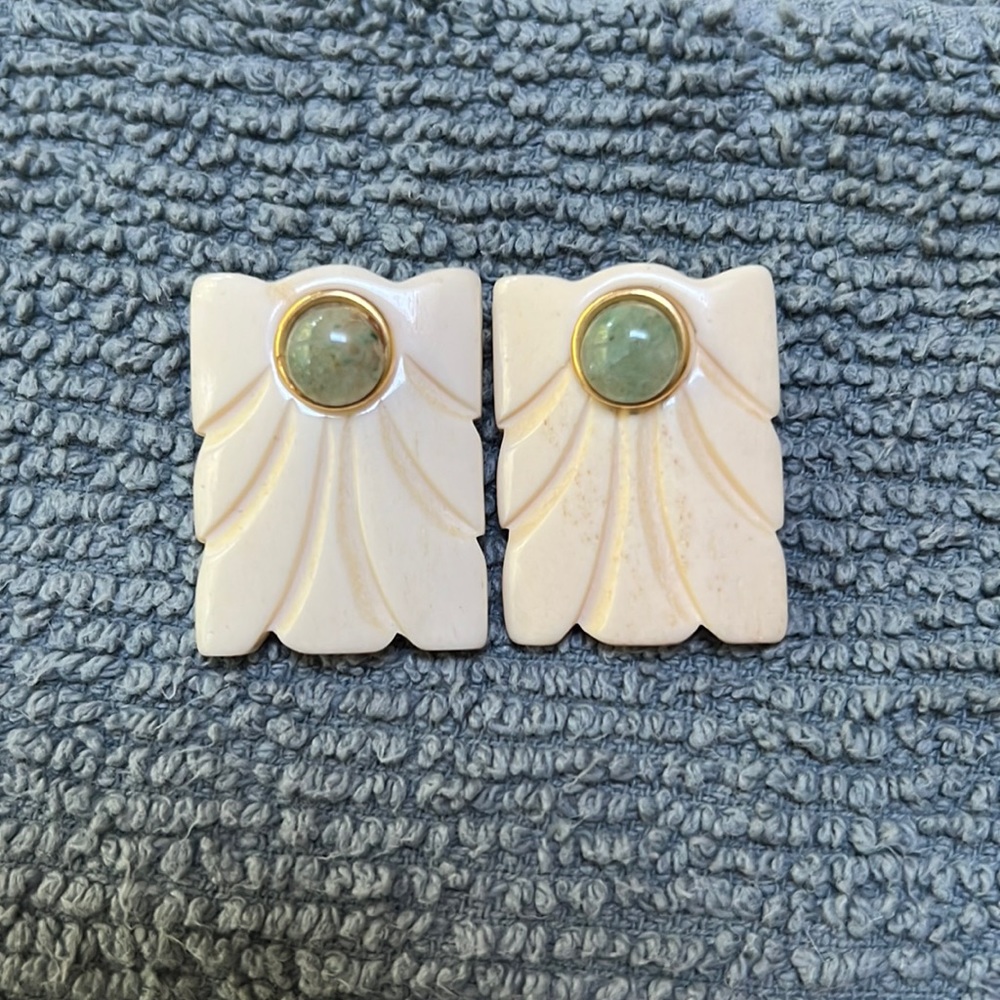 Vintage Monet bone earrings